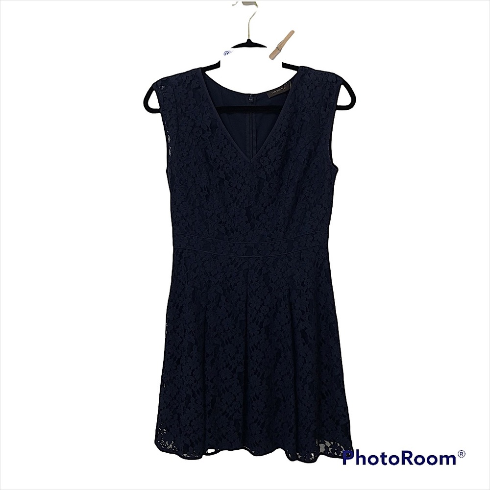 The Limited | Lace Dress Black V-Neck Eye-Lit Design Fit and Flare Style, Size 4